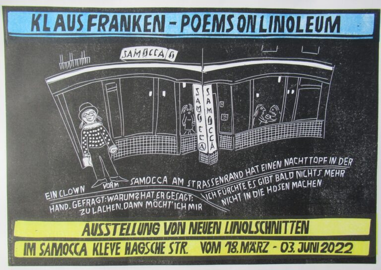 Kunstausstellung „Klaus Franken – Poems on Linoleum III“ im Samocca Kleve